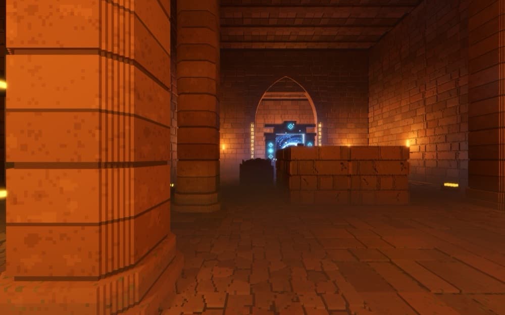 Torch-lit brick halls of the Broken Keep